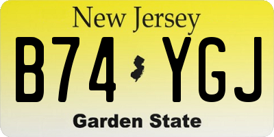 NJ license plate B74YGJ