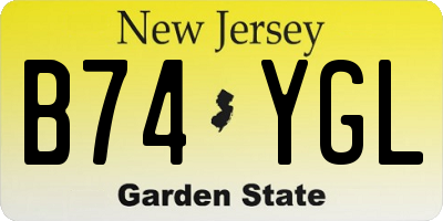 NJ license plate B74YGL