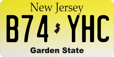 NJ license plate B74YHC