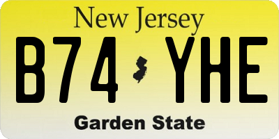 NJ license plate B74YHE
