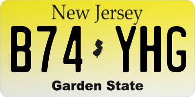 NJ license plate B74YHG
