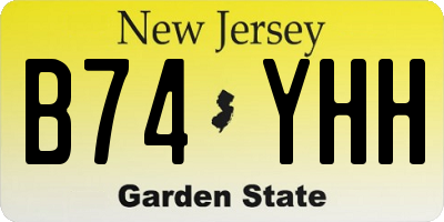 NJ license plate B74YHH