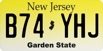 NJ license plate B74YHJ
