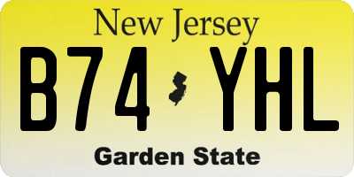NJ license plate B74YHL