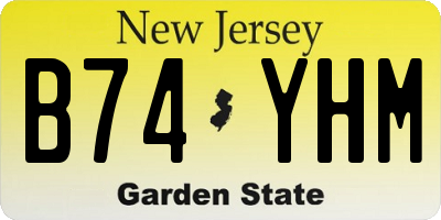 NJ license plate B74YHM