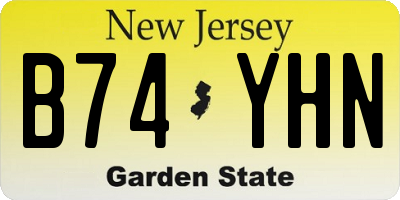 NJ license plate B74YHN
