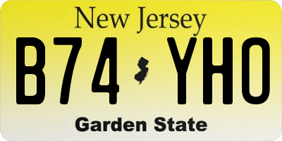 NJ license plate B74YHO