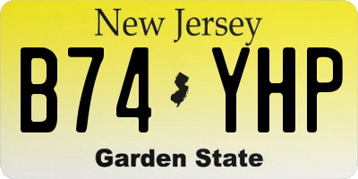 NJ license plate B74YHP