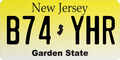 NJ license plate B74YHR