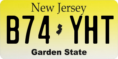 NJ license plate B74YHT