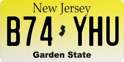 NJ license plate B74YHU