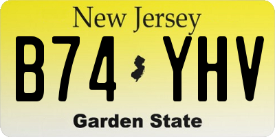 NJ license plate B74YHV