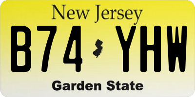 NJ license plate B74YHW