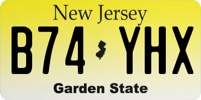 NJ license plate B74YHX