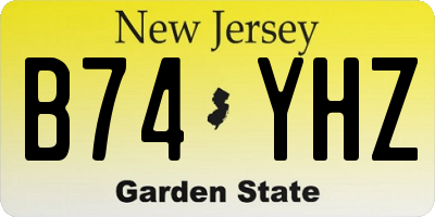 NJ license plate B74YHZ