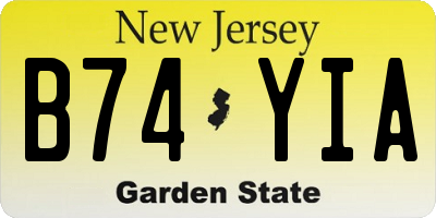 NJ license plate B74YIA