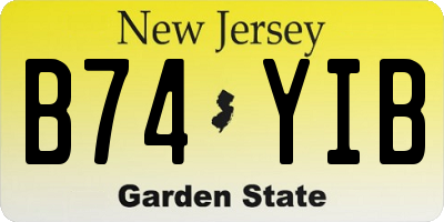 NJ license plate B74YIB