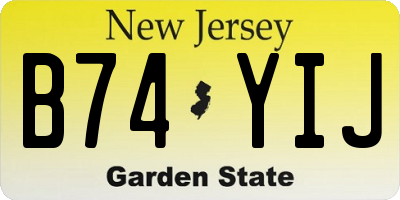 NJ license plate B74YIJ