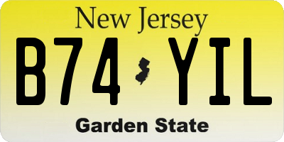 NJ license plate B74YIL