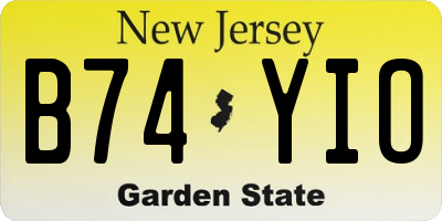 NJ license plate B74YIO