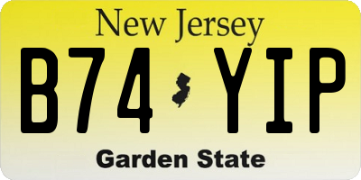 NJ license plate B74YIP