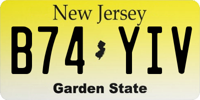 NJ license plate B74YIV