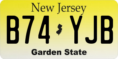 NJ license plate B74YJB