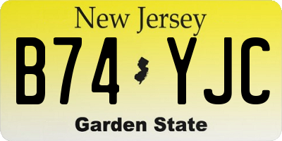 NJ license plate B74YJC