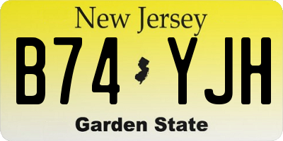 NJ license plate B74YJH