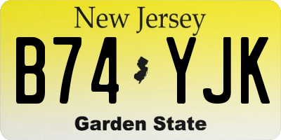 NJ license plate B74YJK