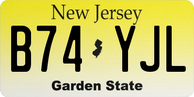 NJ license plate B74YJL