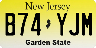 NJ license plate B74YJM