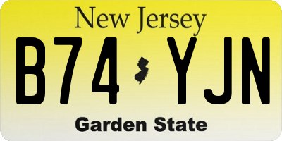 NJ license plate B74YJN