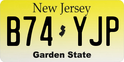 NJ license plate B74YJP