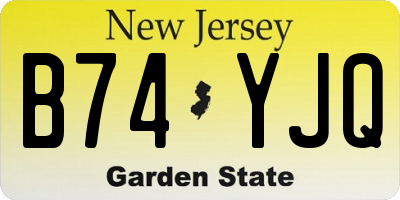 NJ license plate B74YJQ