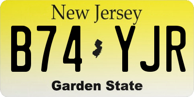 NJ license plate B74YJR