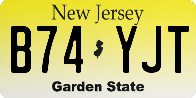 NJ license plate B74YJT