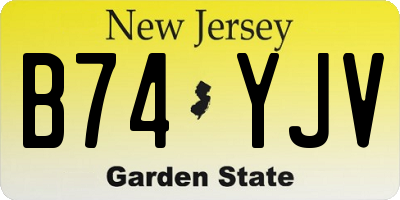 NJ license plate B74YJV