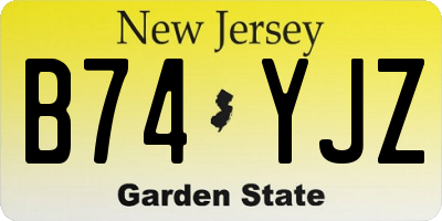 NJ license plate B74YJZ
