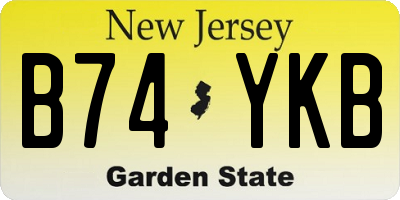 NJ license plate B74YKB