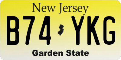 NJ license plate B74YKG
