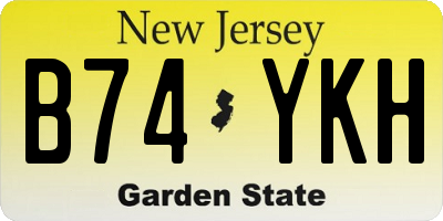 NJ license plate B74YKH