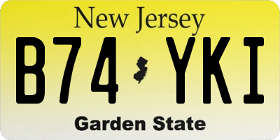 NJ license plate B74YKI