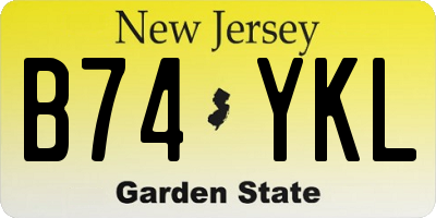 NJ license plate B74YKL