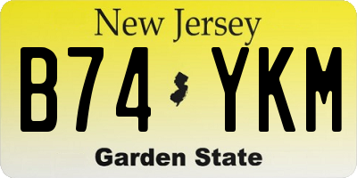 NJ license plate B74YKM