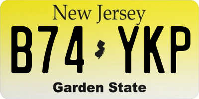 NJ license plate B74YKP