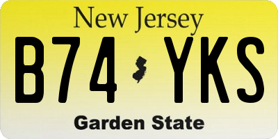 NJ license plate B74YKS