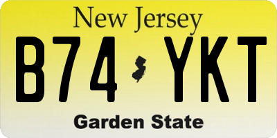 NJ license plate B74YKT