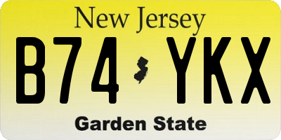 NJ license plate B74YKX