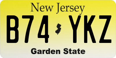 NJ license plate B74YKZ